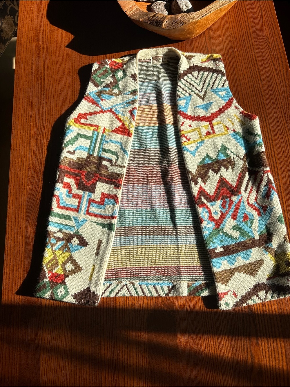 Montgomery Ward Vintage Aztec Print Knit Vest
